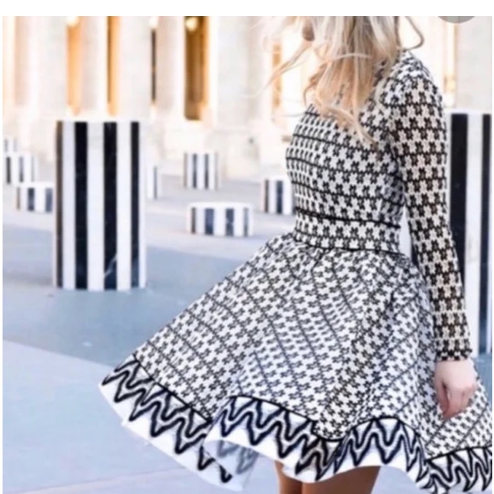 Maje black and white lace dress size 1 worn once